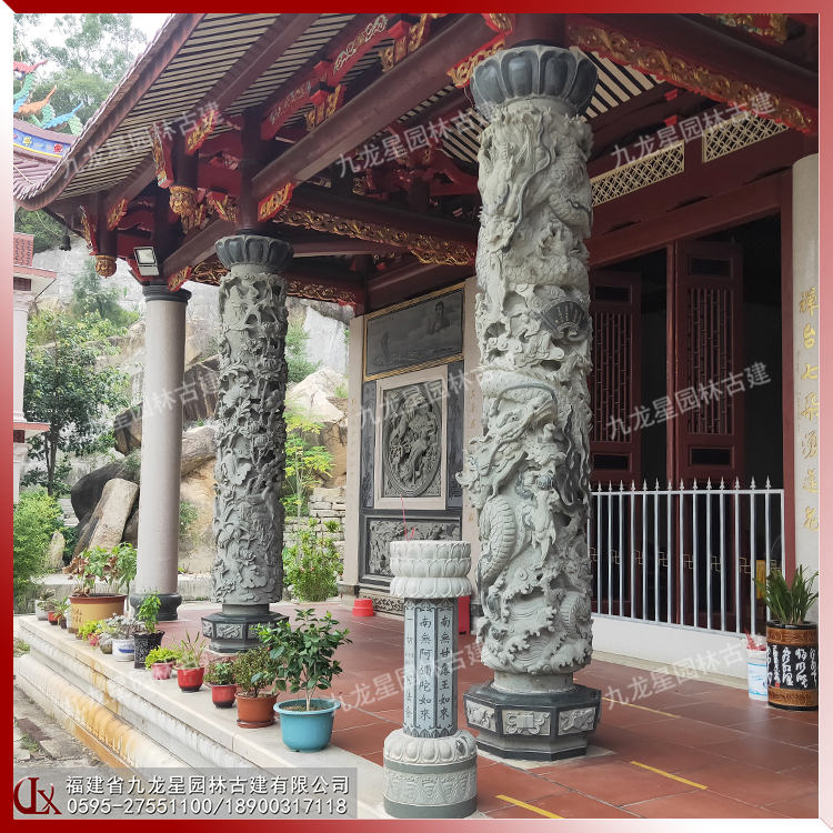石雕龍柱圖片