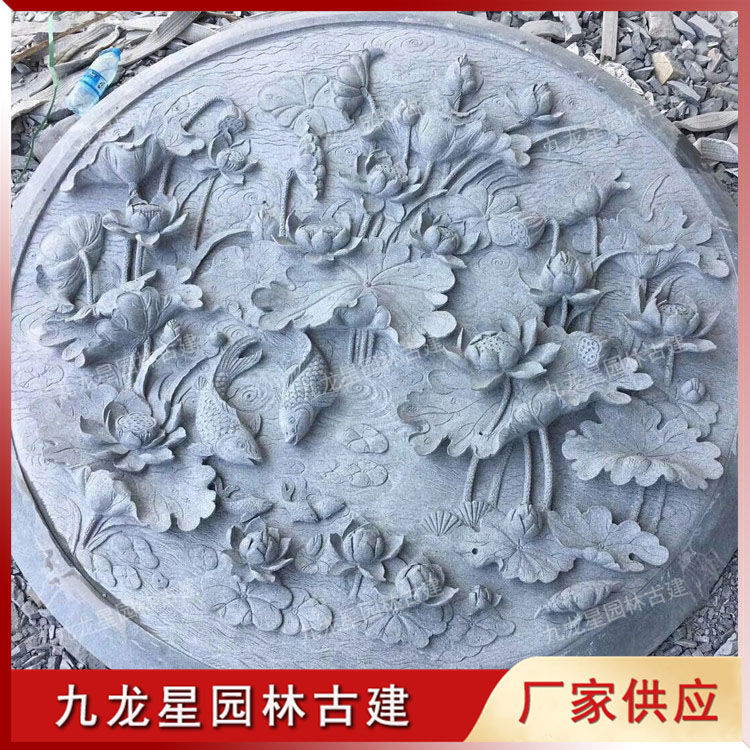 1624612253178984.jpg 石雕荷花魚(yú)浮雕圖片